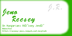 jeno recsey business card